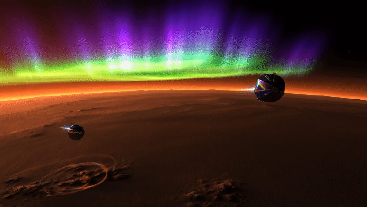 Due sonde europee hanno mostrato gli effetti di una forte tempesta solare sull’atmosfera di Marte