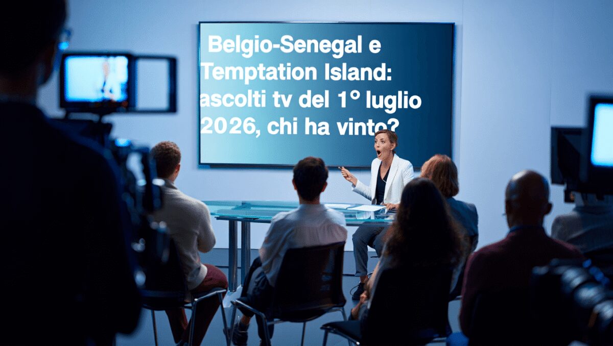 Ascolti TV mercoledì 1° luglio 2026: Belgio-Senegal e Temptation Island i programmi più visti
