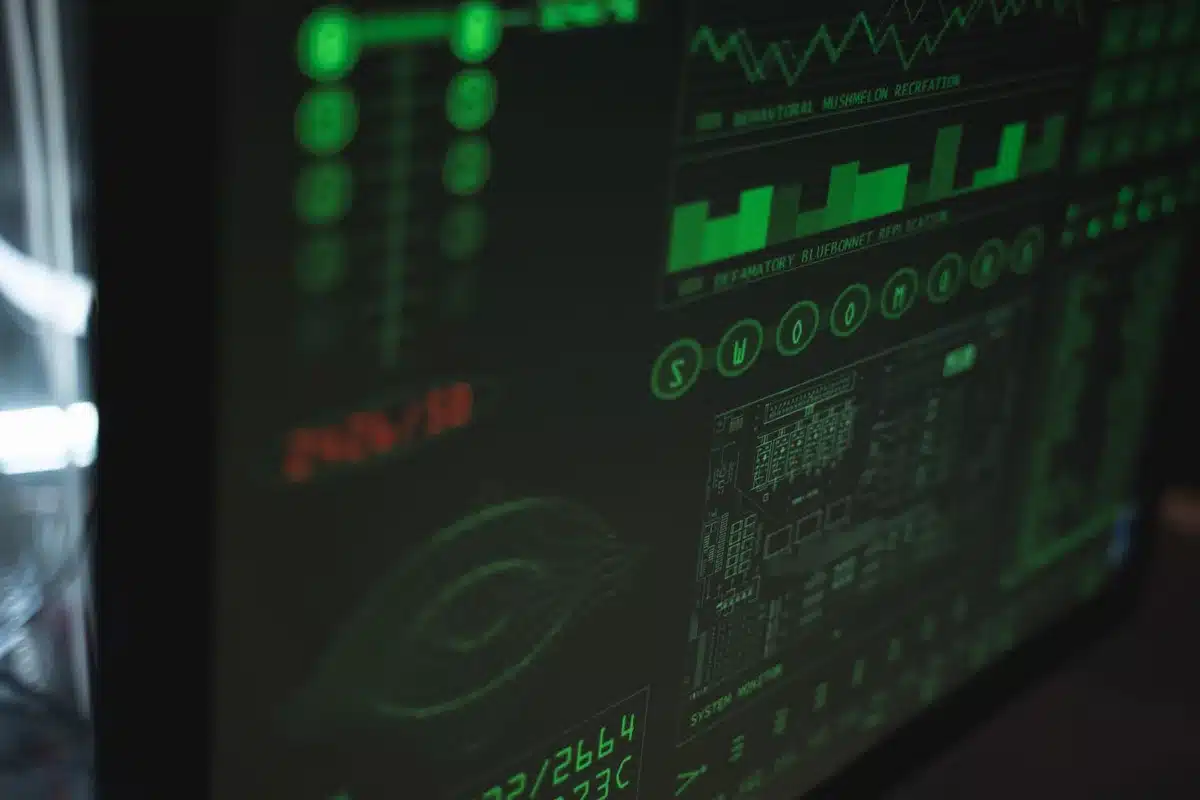 Pannello di controllo e monitoraggio con grafici, avvisi di sicurezza e log di sistema in tempo reale