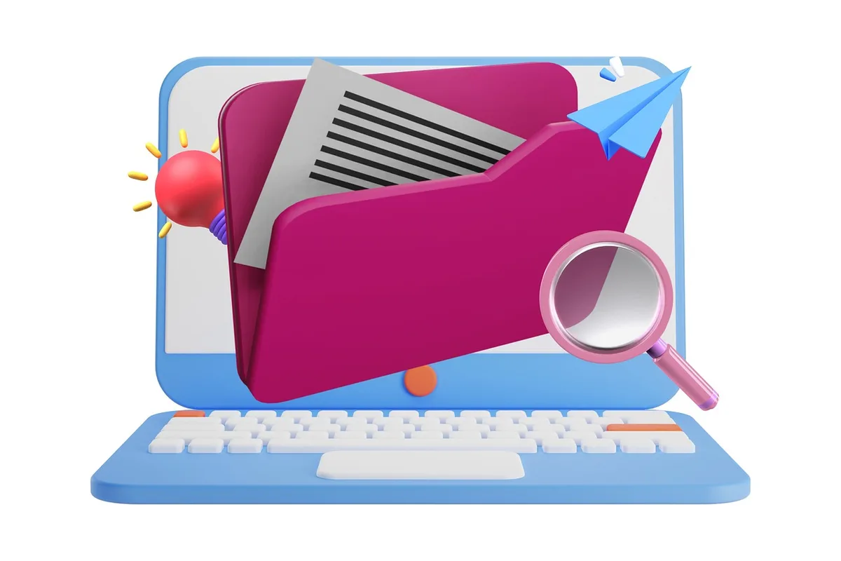 Cartelle e file compressi in un archivio ZIP su schermo
